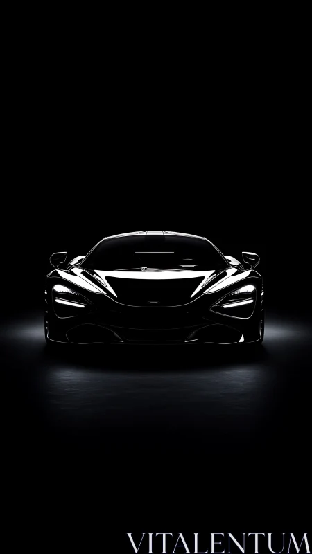 Midnight sports car glows softly with sleek, dramatic power