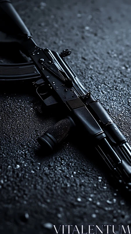 Tactical steel sprawls across grit in cinematic shadows