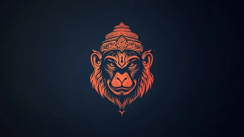 Vectorial lion emblem with ornate ceremonial crown detailing.