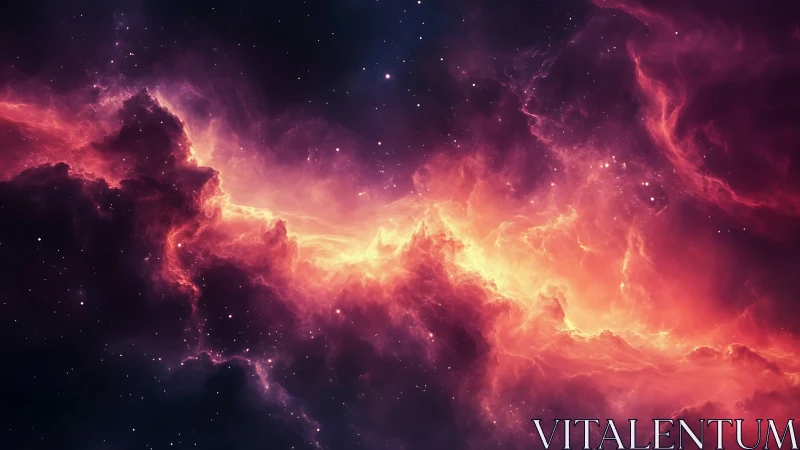 Luminous nebula cloud stretches through deep star field