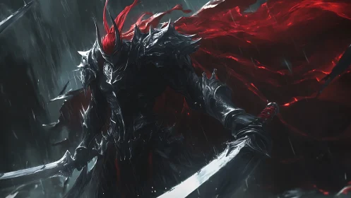 Bloodstorm warlord stalks the rain-soaked battlefield.