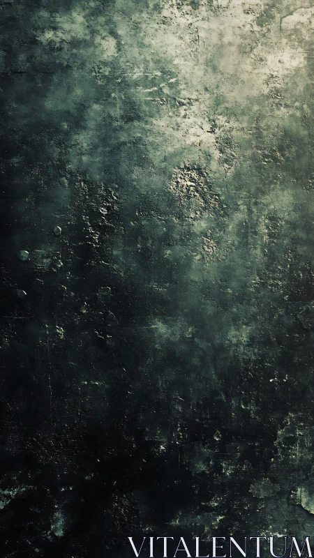 Dark textured surface with mottled highlights and rough patina.