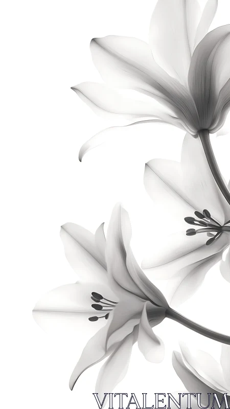 Translucent Lilies with Chiaroscuro Stamen Structure.