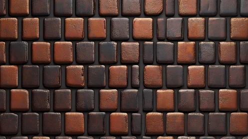 Rustic Square Brick Wall Pattern with Vintage Texture.
