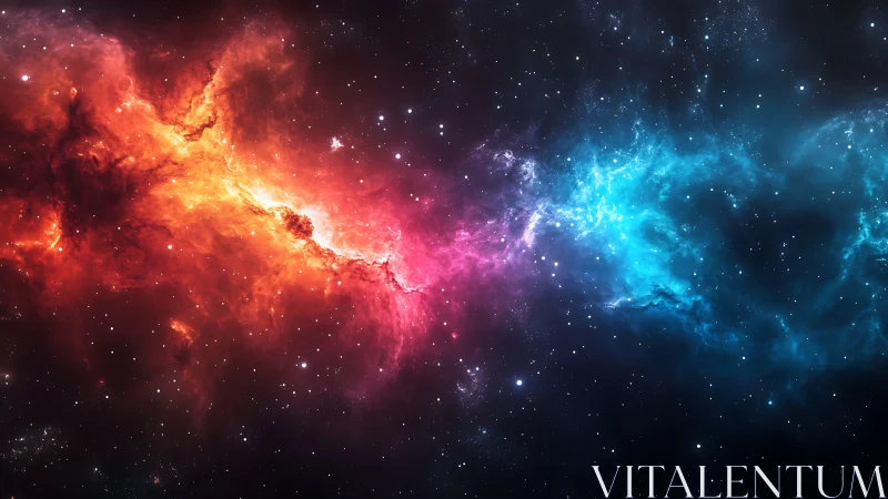 Bipolar chromatic nebula interface with stellar dust gradients.