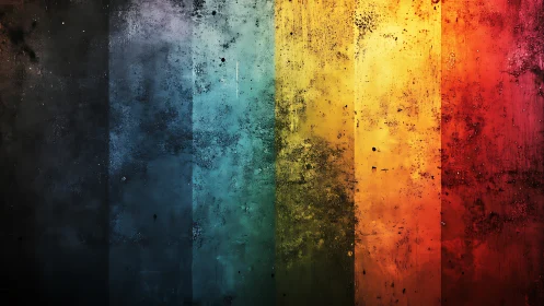 Color-soaked grunge stripes glow in a moody rainbow blend