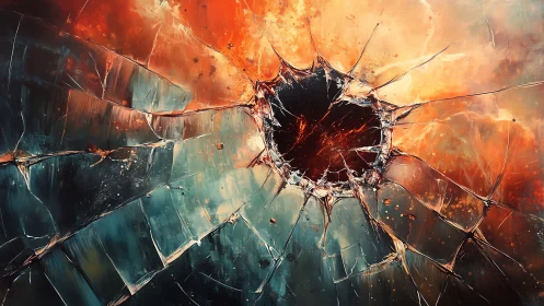 Radiant shatter of color around a glowing dark center.