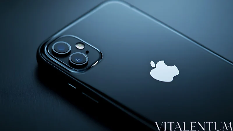 Premium Black iPhone with Dual Camera System and Apple Logo.