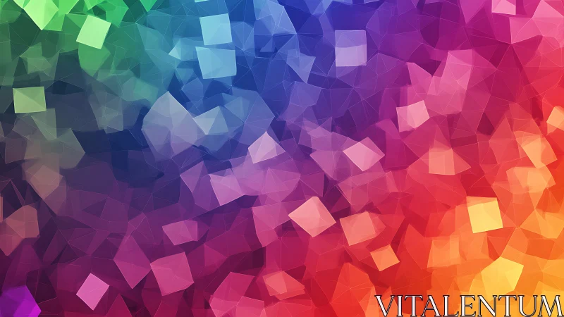 Colorful geometric polygon background in rainbow gradient.