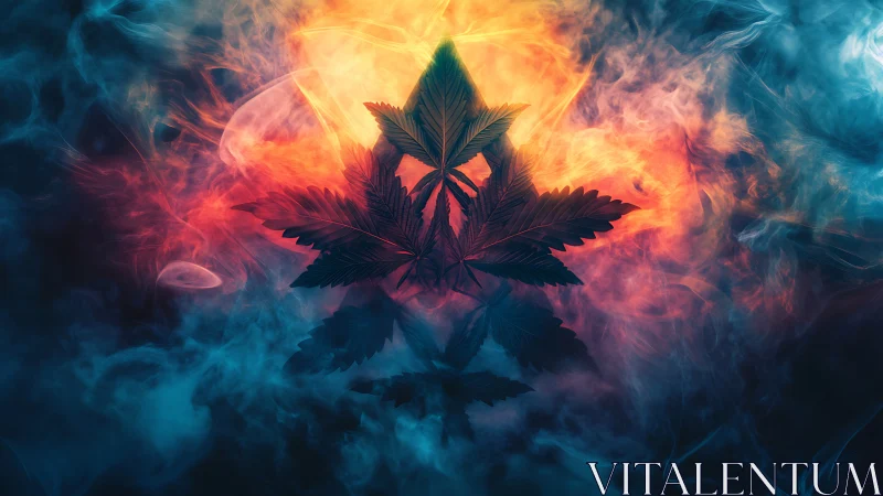 Emberleaf sigil rising through swirling neon smoke dream.