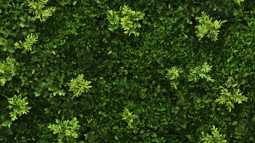 Top-down vegetative canopy rendering with dense foliage tessellation.
