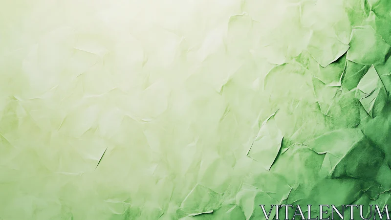Soft green crumpled paper texture with gradient light.