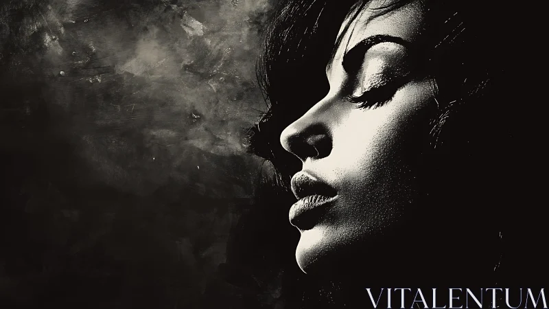 Profiled moonlight kisses sculpted shadows on quiet skin