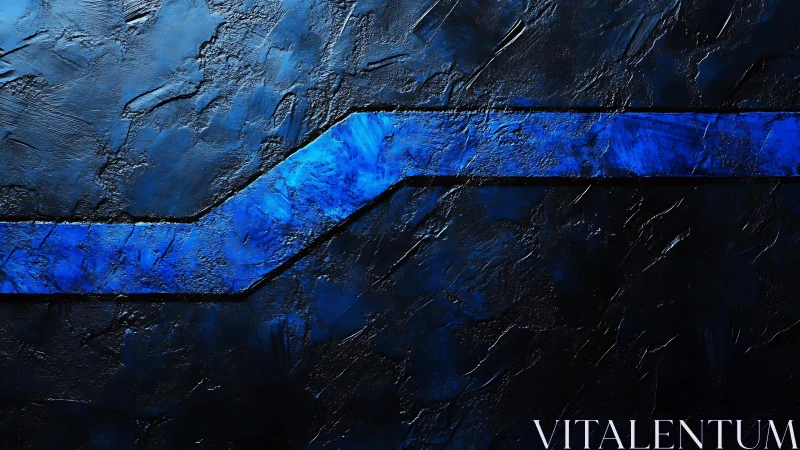 Abstract blue textured stripe on dark background, modern style.