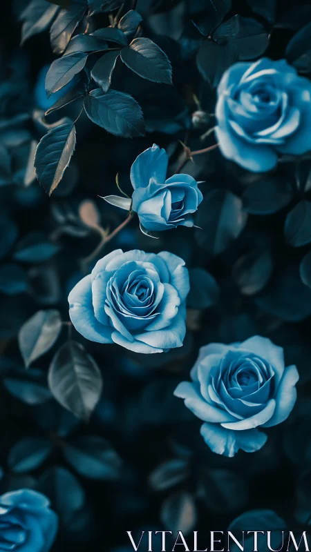 Twilight Roses Whisper Secrets in Sapphire Shadows