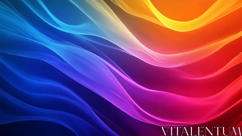 Radiant multicolor wave gradients flow across dark background