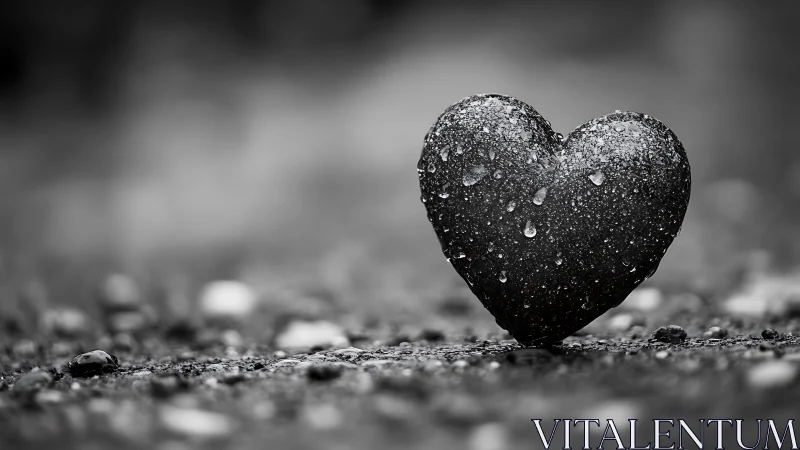 Water-Covered Heart Form on Granular Surface.