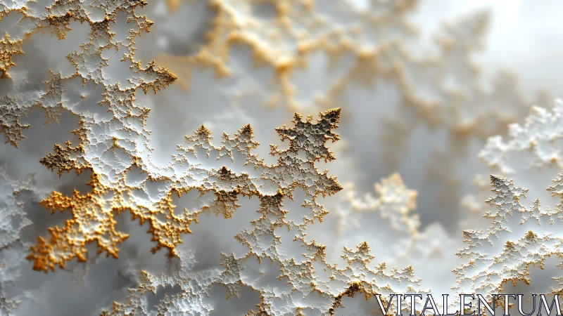 Gold edged fractal landscape with branching crystalline forms.