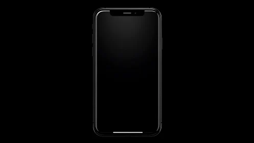 Smartphone with notch display rendered against black background