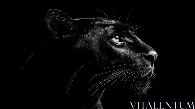 Panther head profile rendered against black background