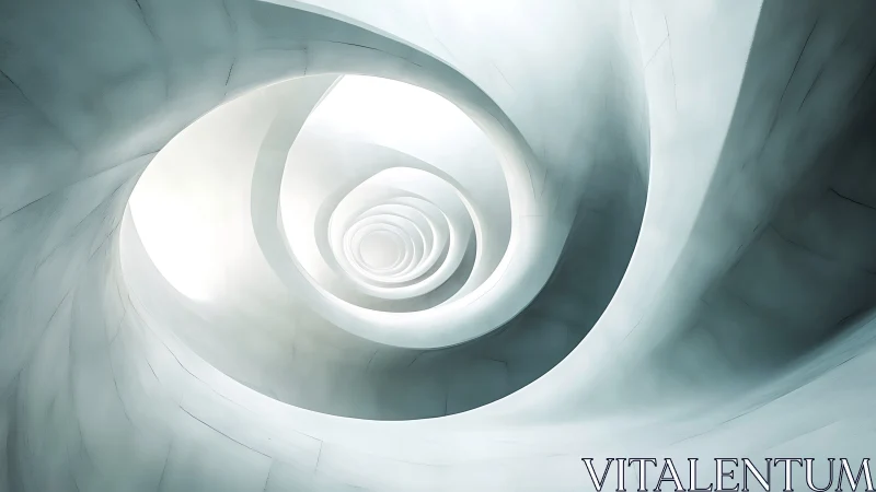 Spiraled light tunnels carve a serene infinity corridor