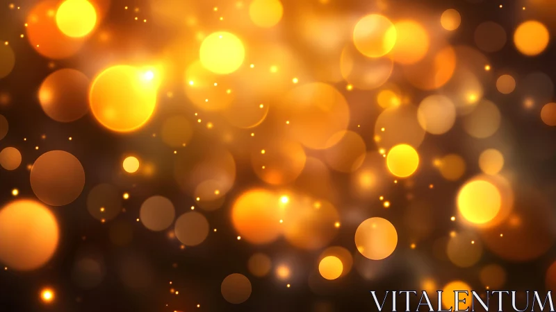 Glowing golden bokeh lights abstract background with soft focus.