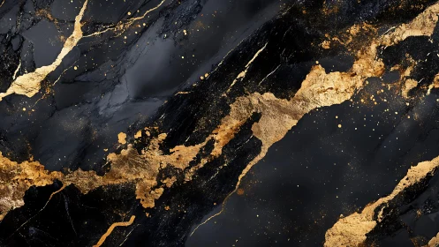 Midnight marble galaxy streaked with molten gold rivers.