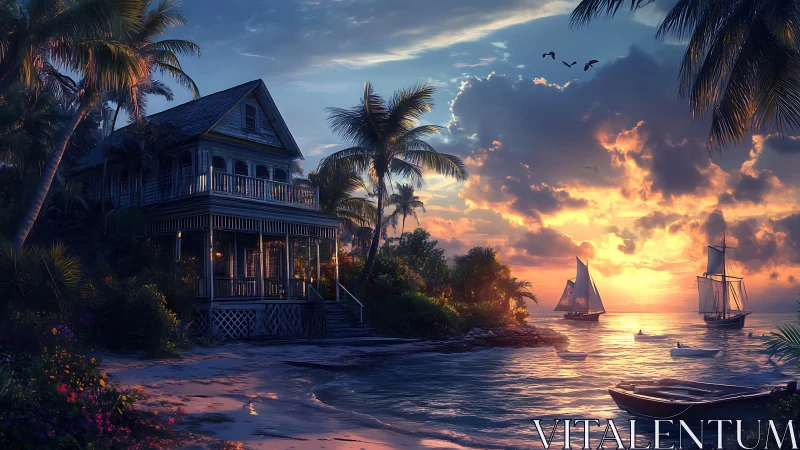 Twilight Harbor: Where Colonial Dreams Meet Crimson Seas.