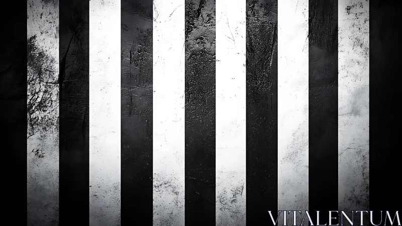 Grimy monochrome stripes argue rhythm across rough metal