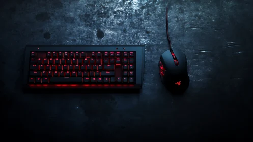 Midnight gaming keys ignite in crimson backlit neon glow.