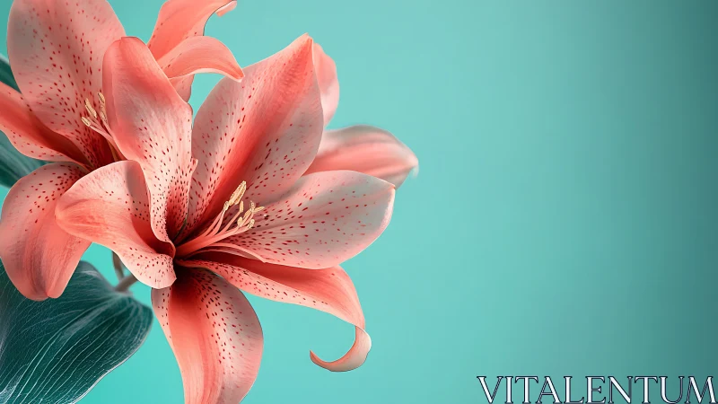 Coral Stargazer Lily with Vibrant Spotted Petals