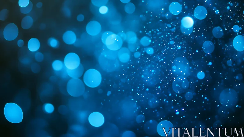 Blue bokeh light orbs form dense, defocused background