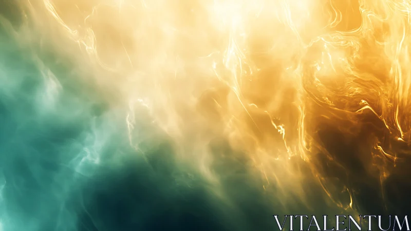 Luminous abstract gradient with turbulent light flows