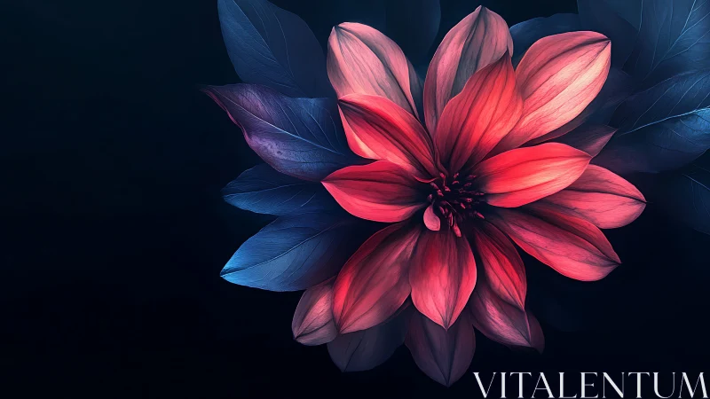 Neon Bloom Unfurls in Darkness.