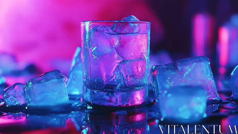 Neon Dreams in Glass: Ice and Light Dance.