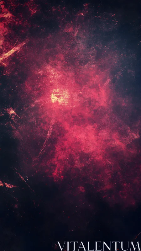Crimson nebular dust cloud on deep navy textured backdrop