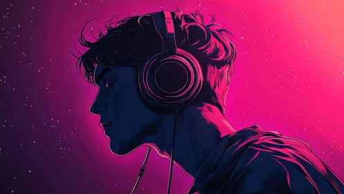 Lost in neon sound, a thoughtful listener finds quiet joy