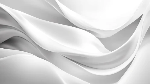 Flowing White Fabric Abstract Art with Smooth Soft Texture.