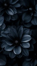 Monochromatic Dahlias in Low-Light Floral Arrangement.
