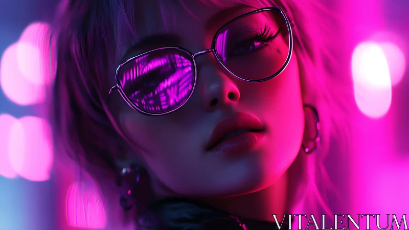 Neon reflections whisper secrets across chrome-lined lenses