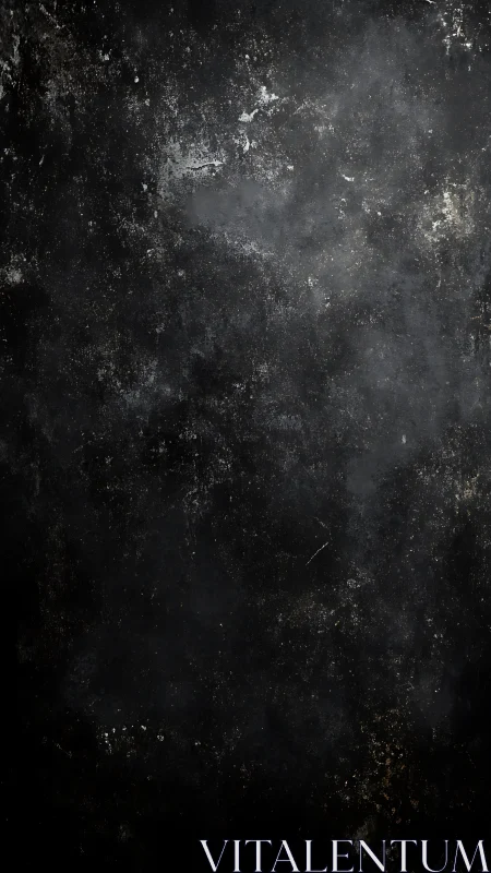 Abrasive dark wall texture reveals corroded industrial patina