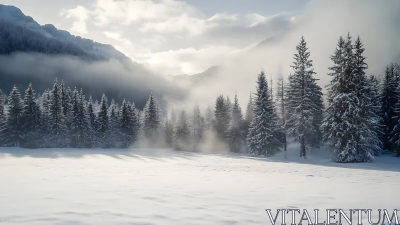 Morning frost whispers quietly through misty mountain pines