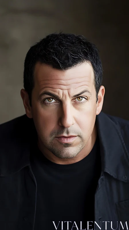 Intense close-up portrait captures a man in dramatic light