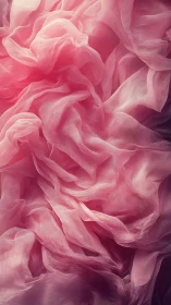 Billowing pink chiffon folds in ethereal close-up study.