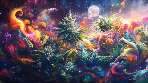 Nebula Garden of Luminous Leaves and Psychedelic Storms.