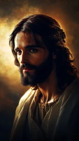 Soft wildfire halo around the contemplative wanderer’s gaze.