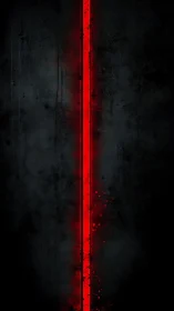 Vertical crimson beam on distressed black steel.