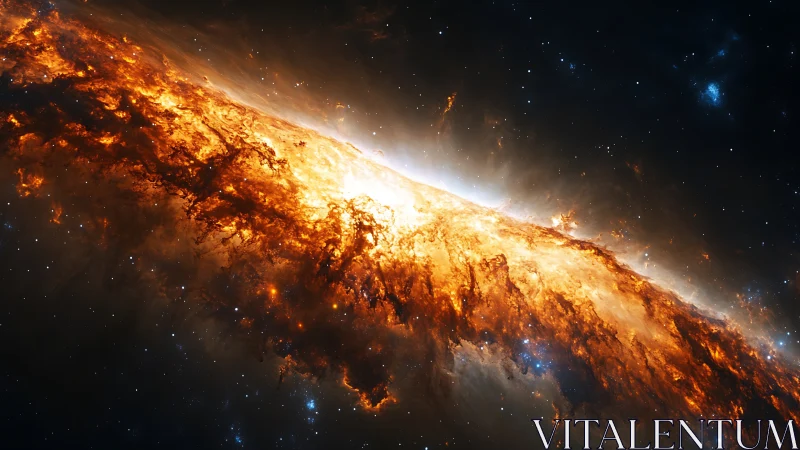 Astrophysical starburst galaxy disk with turbulent plasma flare.