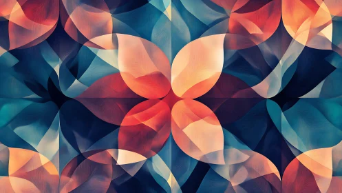 Geometric overlapping leaf-like forms construct a tiled field