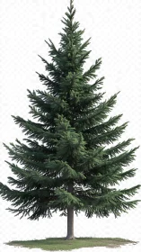Evergreen pine standing tall with soft, storybook charm.